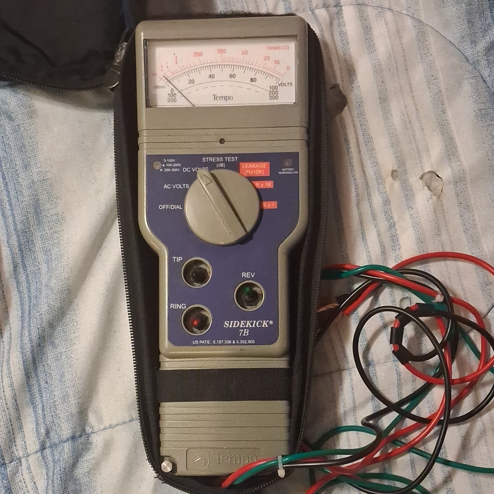 Tempo Sidekick 7B RJ11 Cable Tester with Analog Meter & Test Leads