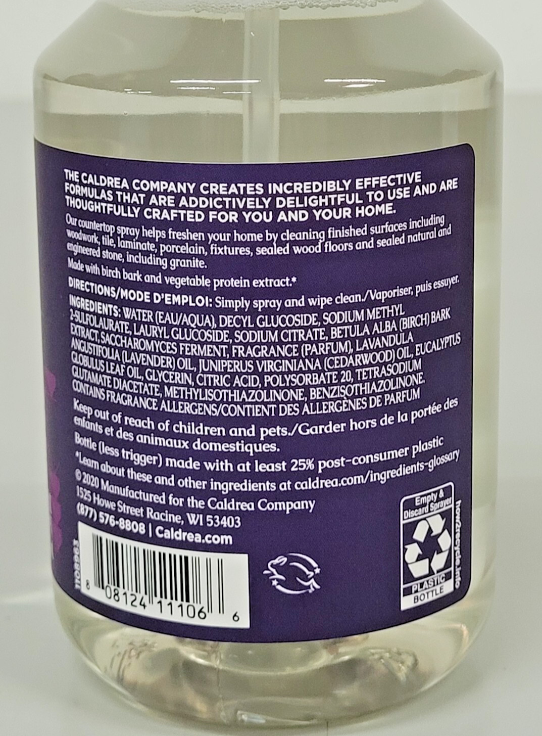Caldrea Multi-Surface Countertop Spray, LAVENDER CEDAR LEAF - DISCONTINUED
