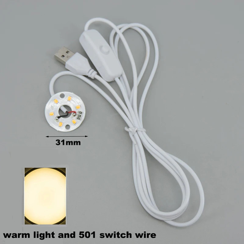 5V 3W USB LED chip single Dimmable warm white Night Light tablet cable Desk Book