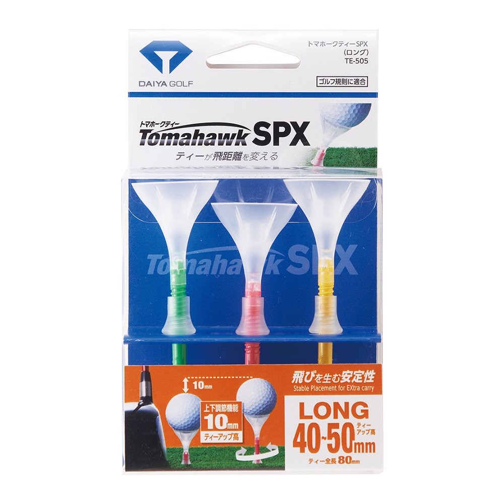 DAIYA GOLF Golf Tee Tomahawk Tee SPX TE-505 Green Pink Yellow 80mm