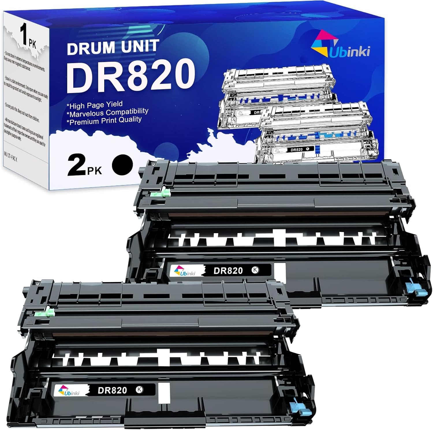 Compatible Drum Unit Replacement for Brother DR820 DR-820 DR 820 Drum (2-Pack)