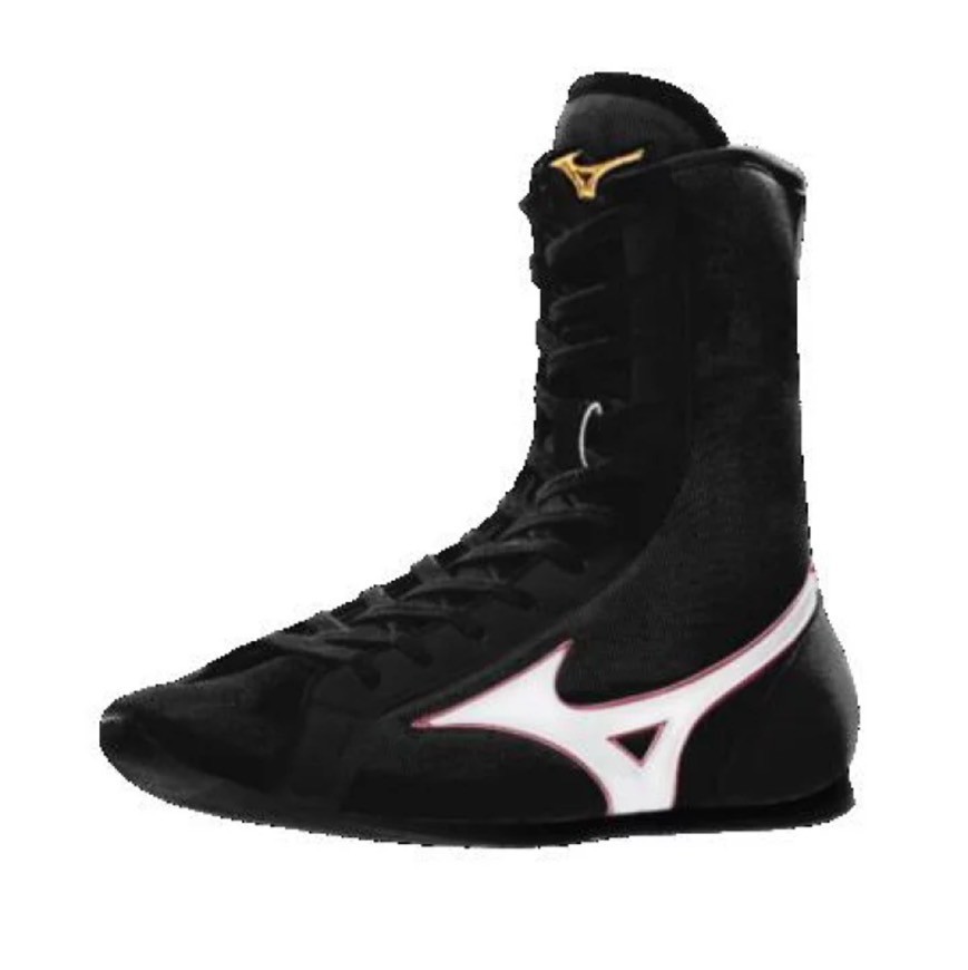 [Made to order] MIZUNO Long Boxing Shoes Black/Metal Silver/Red Line Made in JPN