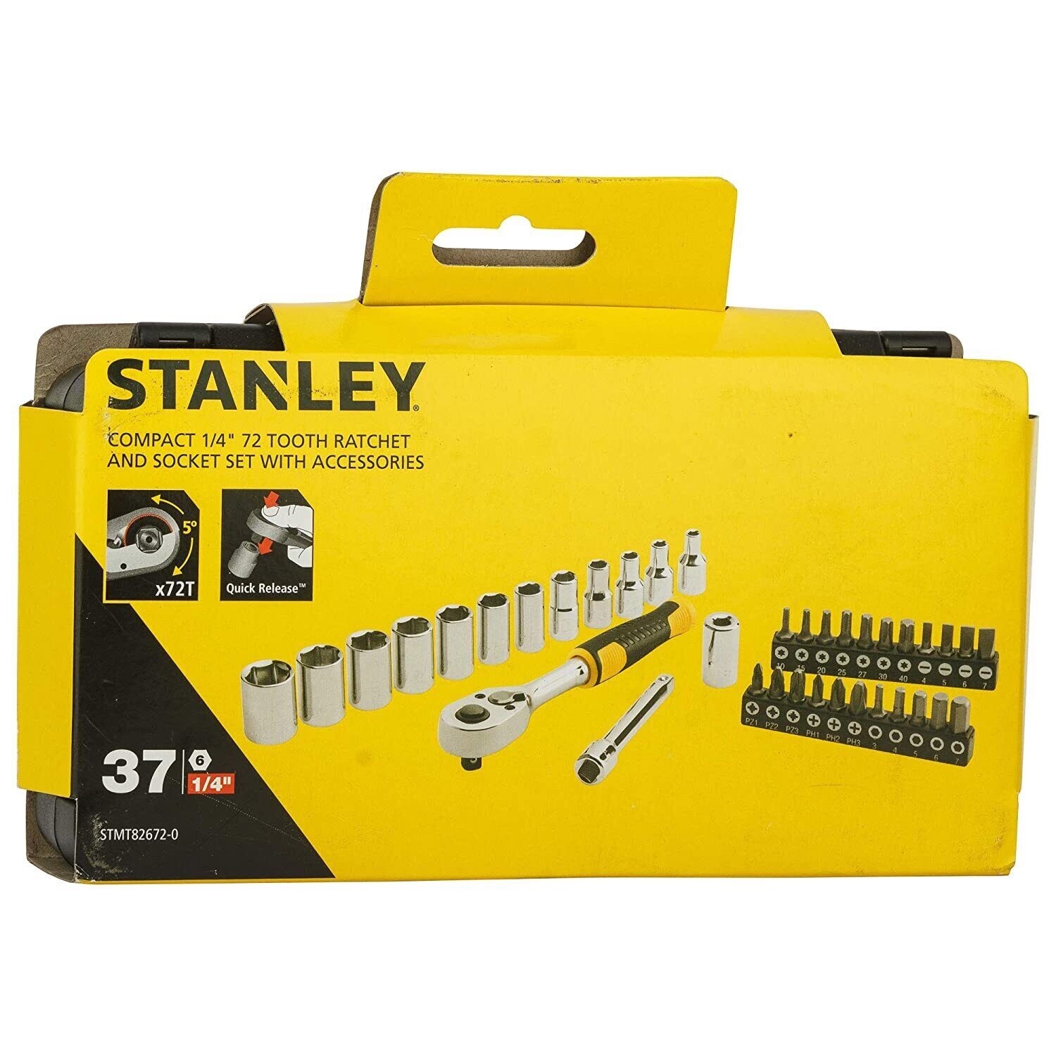 STANLEY STMT82672-0 1/4" Chrome Compact Socket Set OR Vehicle Tool Kits (Silver)