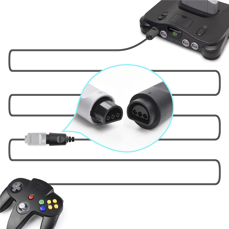 1 x 2 x 4 N64 1.8M 6FT Extension Cable Game Controller Cord For N64 N 64 64 Bits