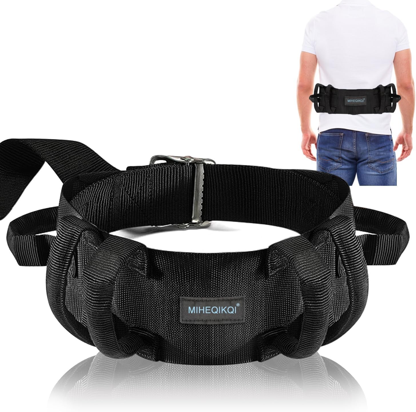 Gait Belts for Seniors Transfer Belt with 6 Handles, Release Metal Buckle, 56...