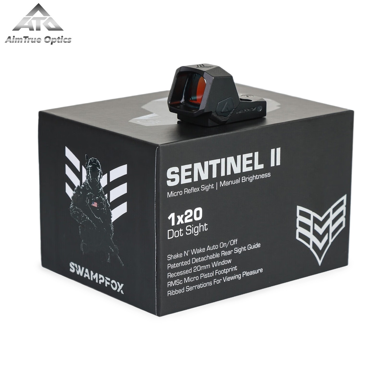 SWAMPFOX Sentinel II 1x20 Red/Green Dot Reflex Sight For 3 MOA Dot RMSc Handgun