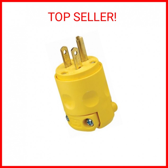 Leviton 515PV 15 Amp, 125 Volt, Grounding Plug, Yellow
