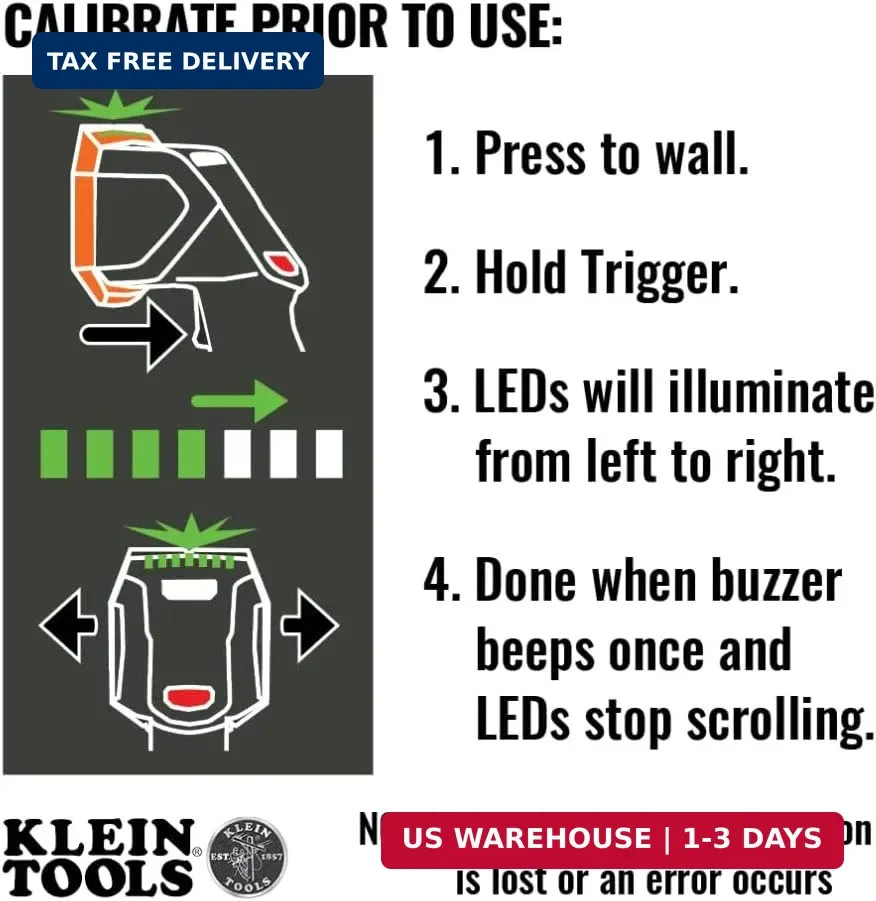 Klein Tools ESF150LL Electronic Stud Finder with Cross-Line Lasers, Bubble Level