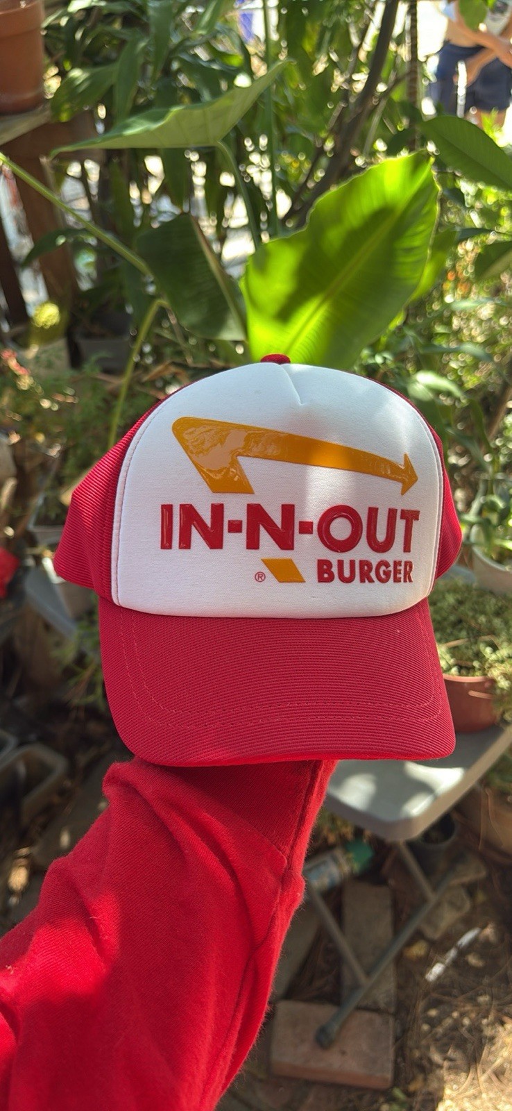 In‑N‑Out Burger Employee Hat – Official Worker Trucker Cap – Red/White – Clean