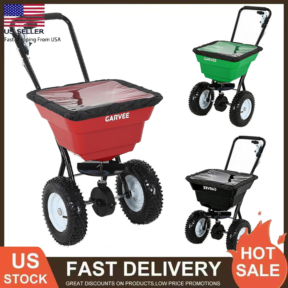 80 LBS Walk Behind Push Broadcast Spreader Lawn Spreader Garden Seed Spreader