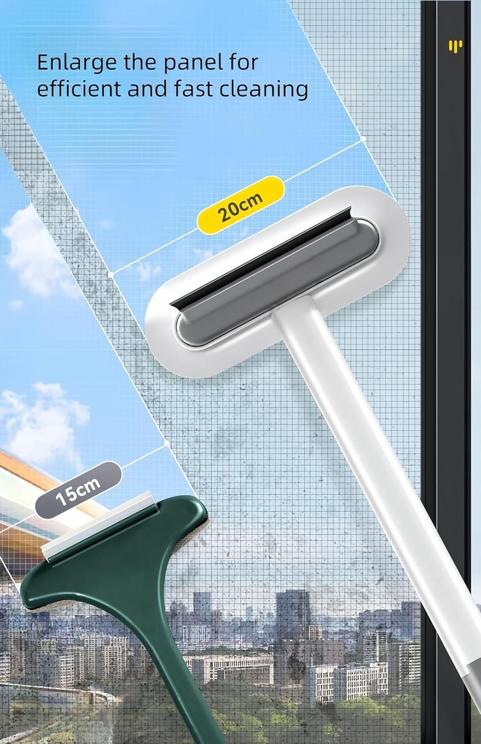 Window Screen Cleaning Brush with Handle – Wet & Dry Cleaner Mesh Screen Cleaner
