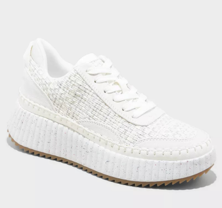 Universal Thread Women's White Persephone Platform Sneakers Memory Foam Insole