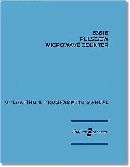 HP 5361B Operating & Programming Manual: Comb Bound & Protective Covers