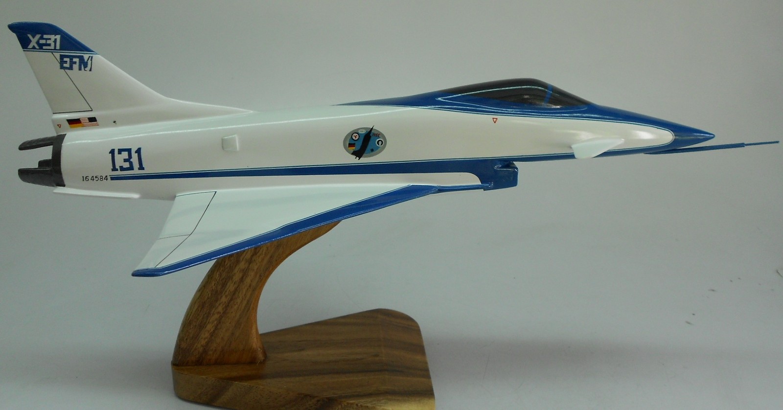 MBB Rockwell X-31 USA Military Airplane Mahogany Kiln Dry Wood Model Small New