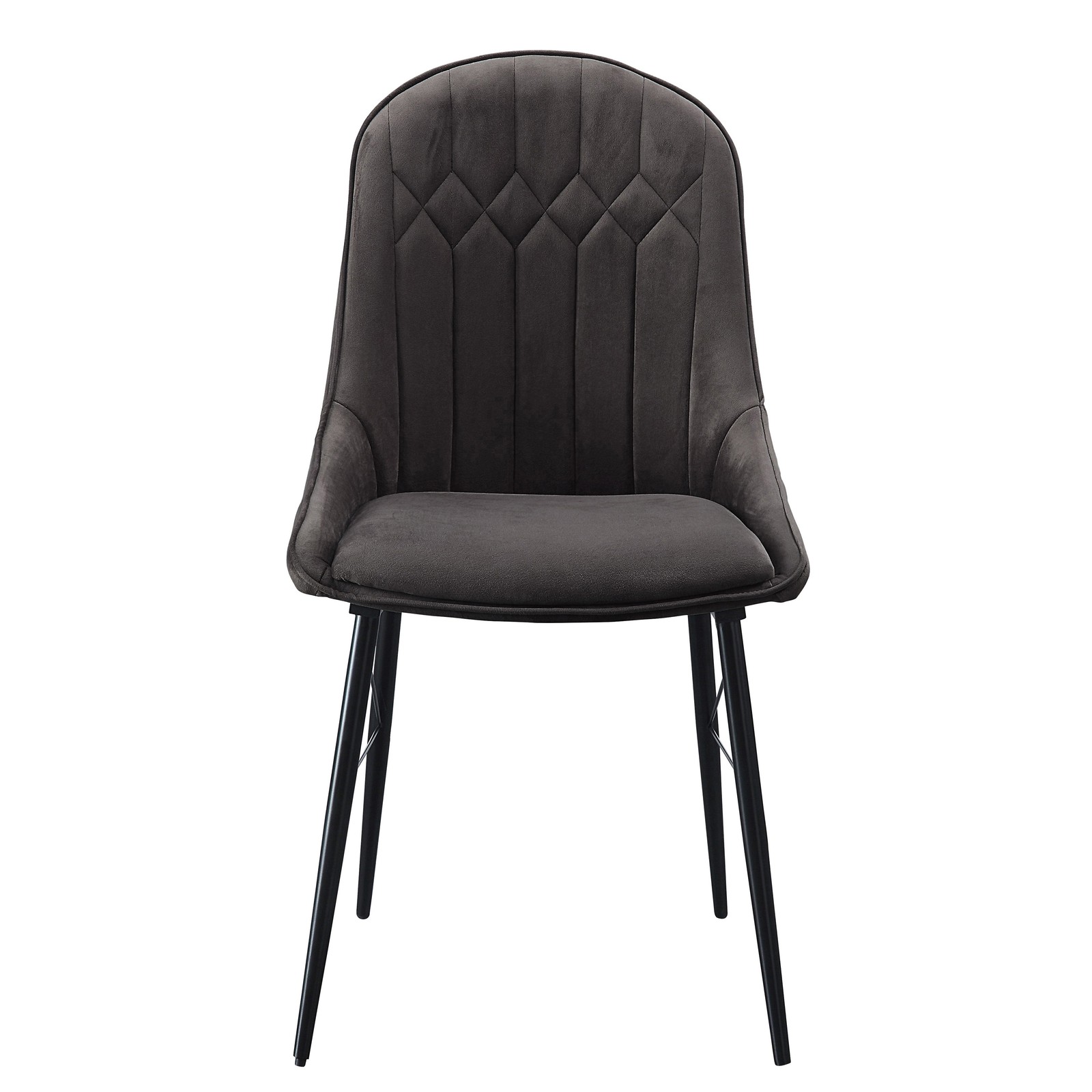Grey and Black Tufted Back Dining Chairs