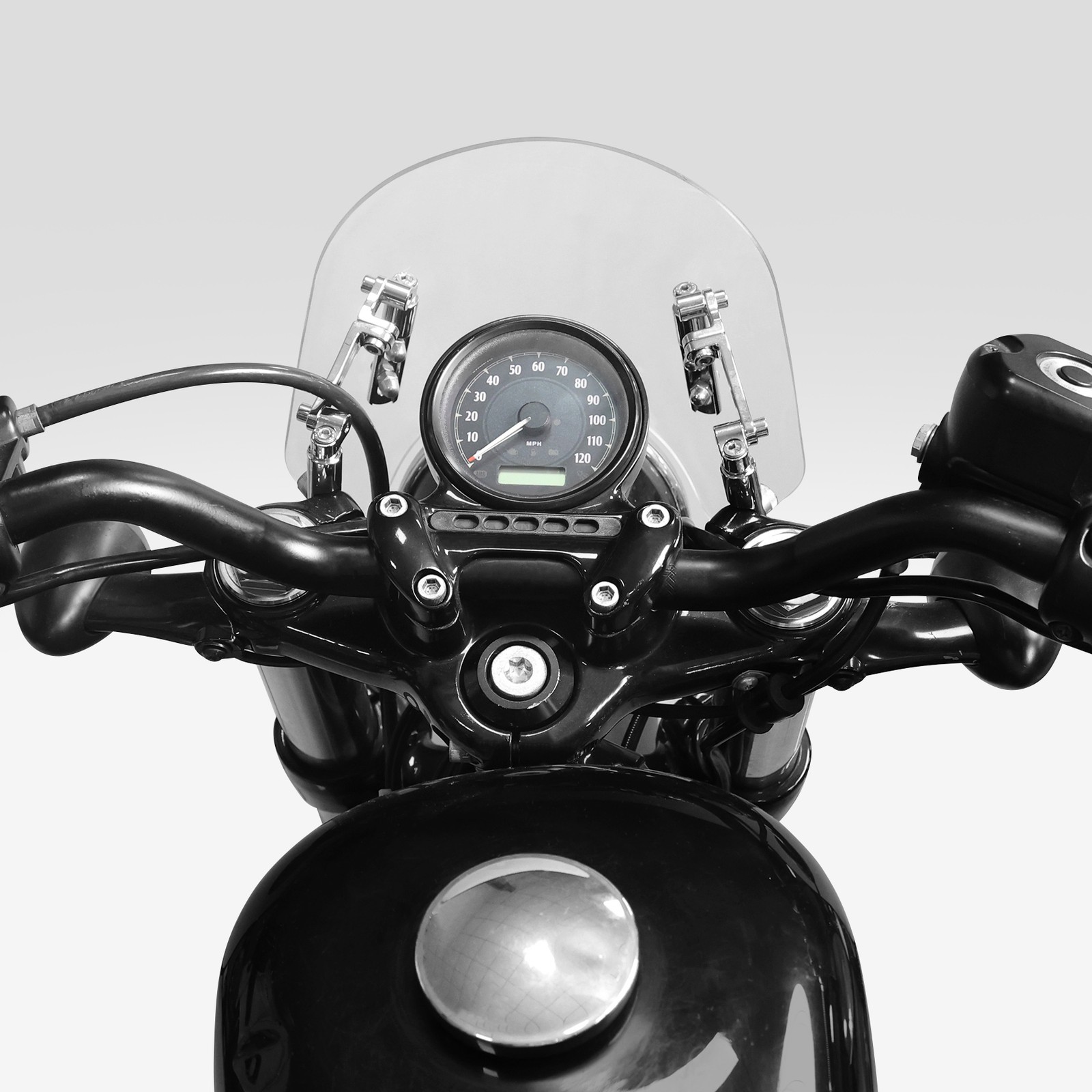 Universal Motorcycle Windshield Windscreen Clear Fit For 5''-7'' Round Headlight