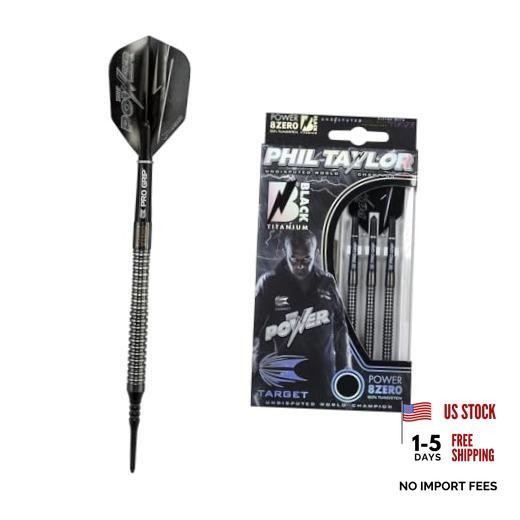 Phil Taylor Power 8-Zero Black P8Z3 80% Tungsten Soft Tip Darts Set 18G