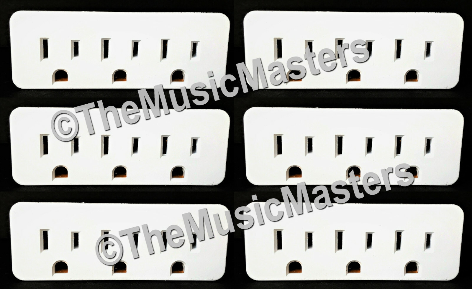 6X Grounded 3 Outlet Triple AC Wall Plug Power Splitter 3-Way Electric Adapter