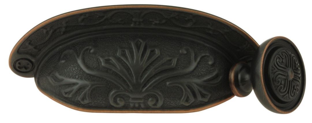 2-1/2" Baroque Scroll Work Cup Pull Venetian Bronze