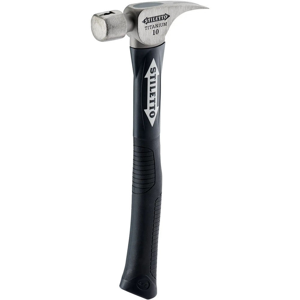 Titanium Smooth Face Hammer Stiletto 10oz 14.5 In Hybrid Fiberglass Handle New
