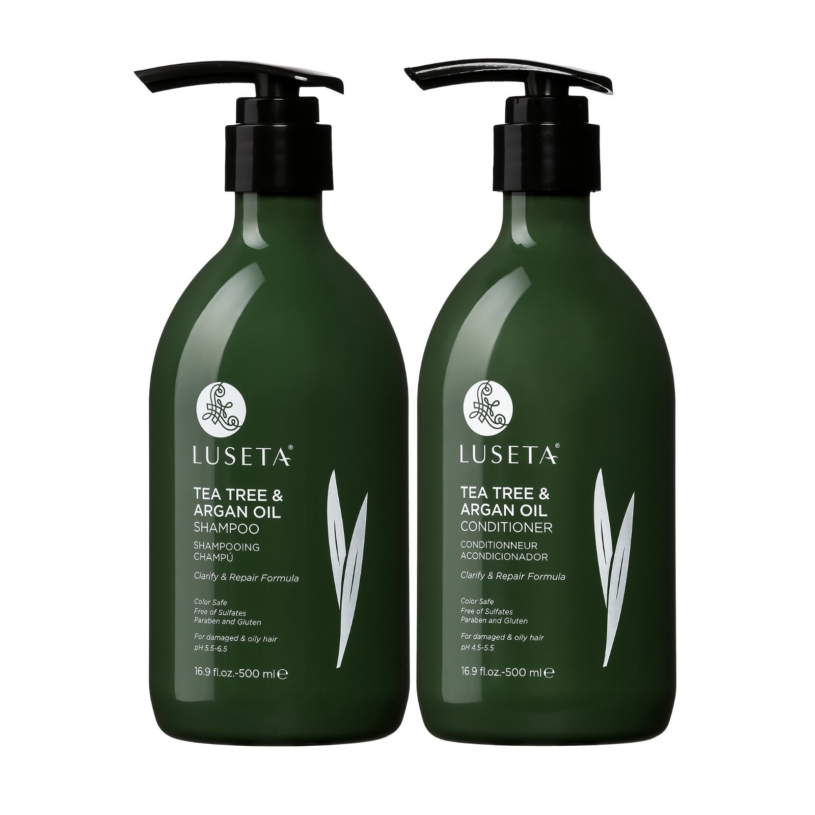 Luseta Tea Tree and Argan Oil Shampoo and Conditioner Set (2 x 16.9  oz.)