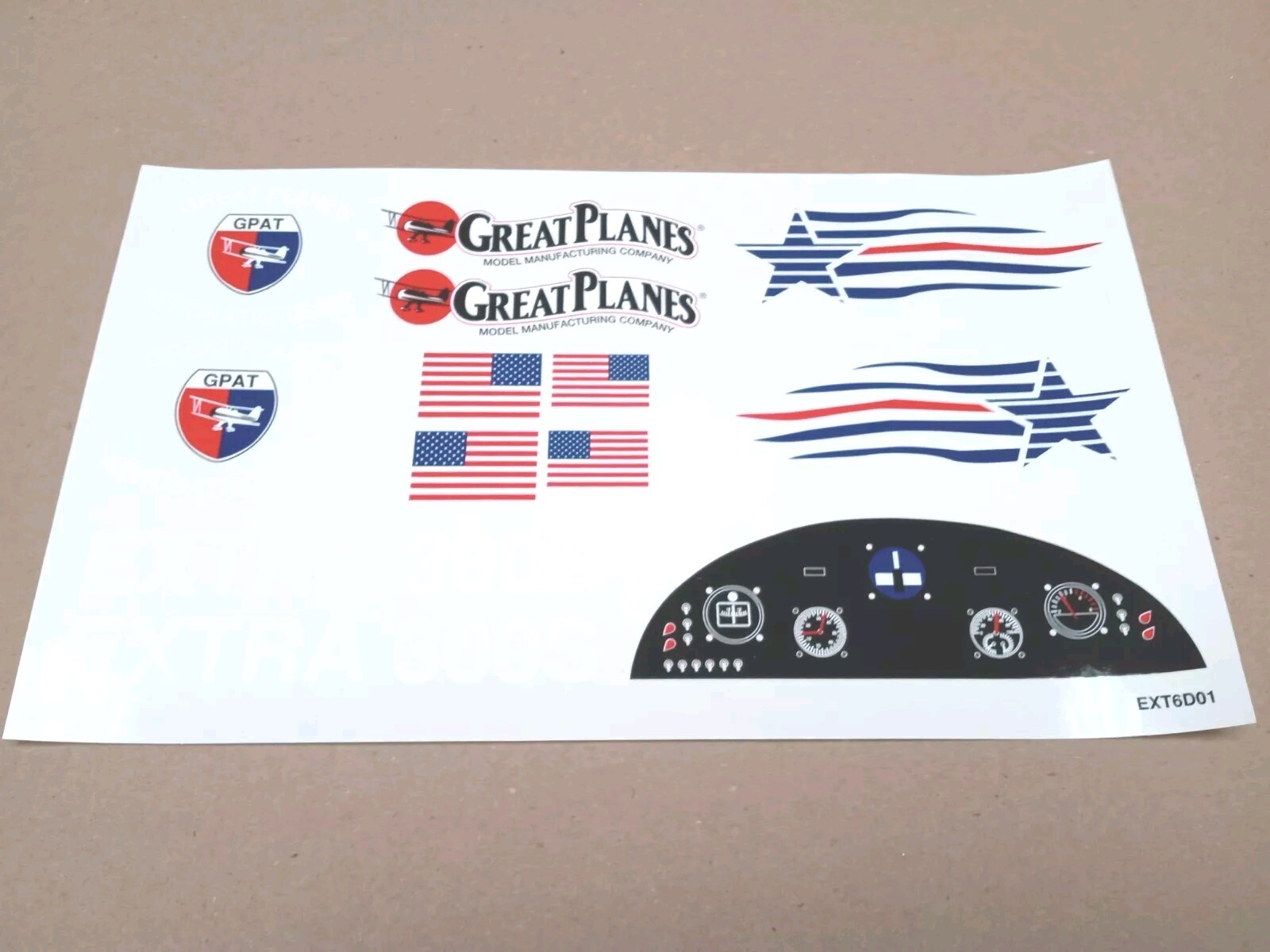 GREAT PLANES Extra 300S 60 RC Aircraft Stickers Decals RARE Hobbico EXT6D01 NEW