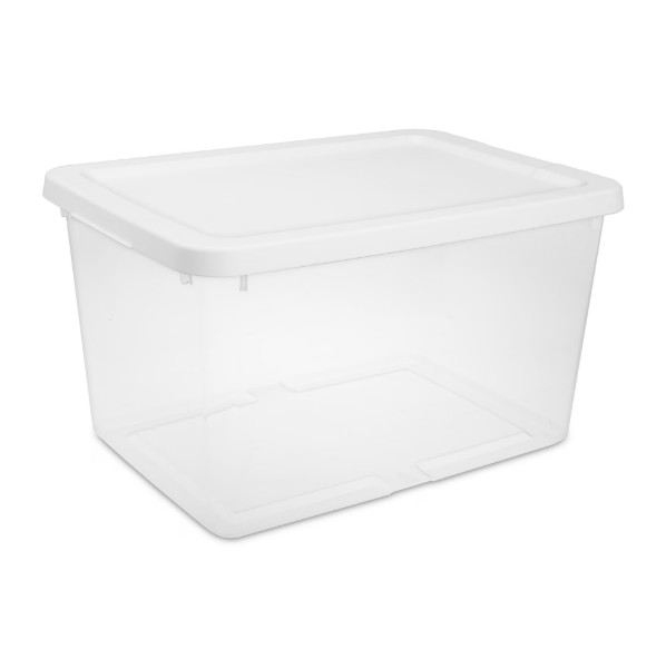 Sterilite 20 Quart Small Storage Bin Plastic Container with Snap On Lid 2pk