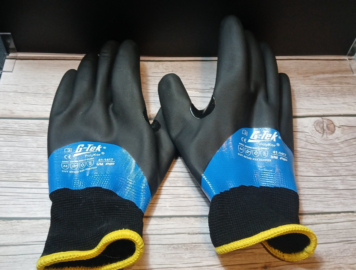 PIP-41-1417-Med, G-Tek PolyKor, 15G w/ Acrylic Liner Double Dip Glove 2pair