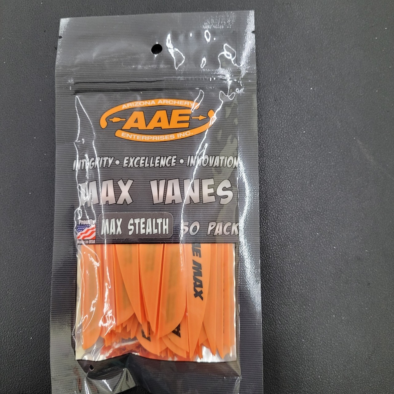AAE Archery Vanes -Fire Orange - 50 pack