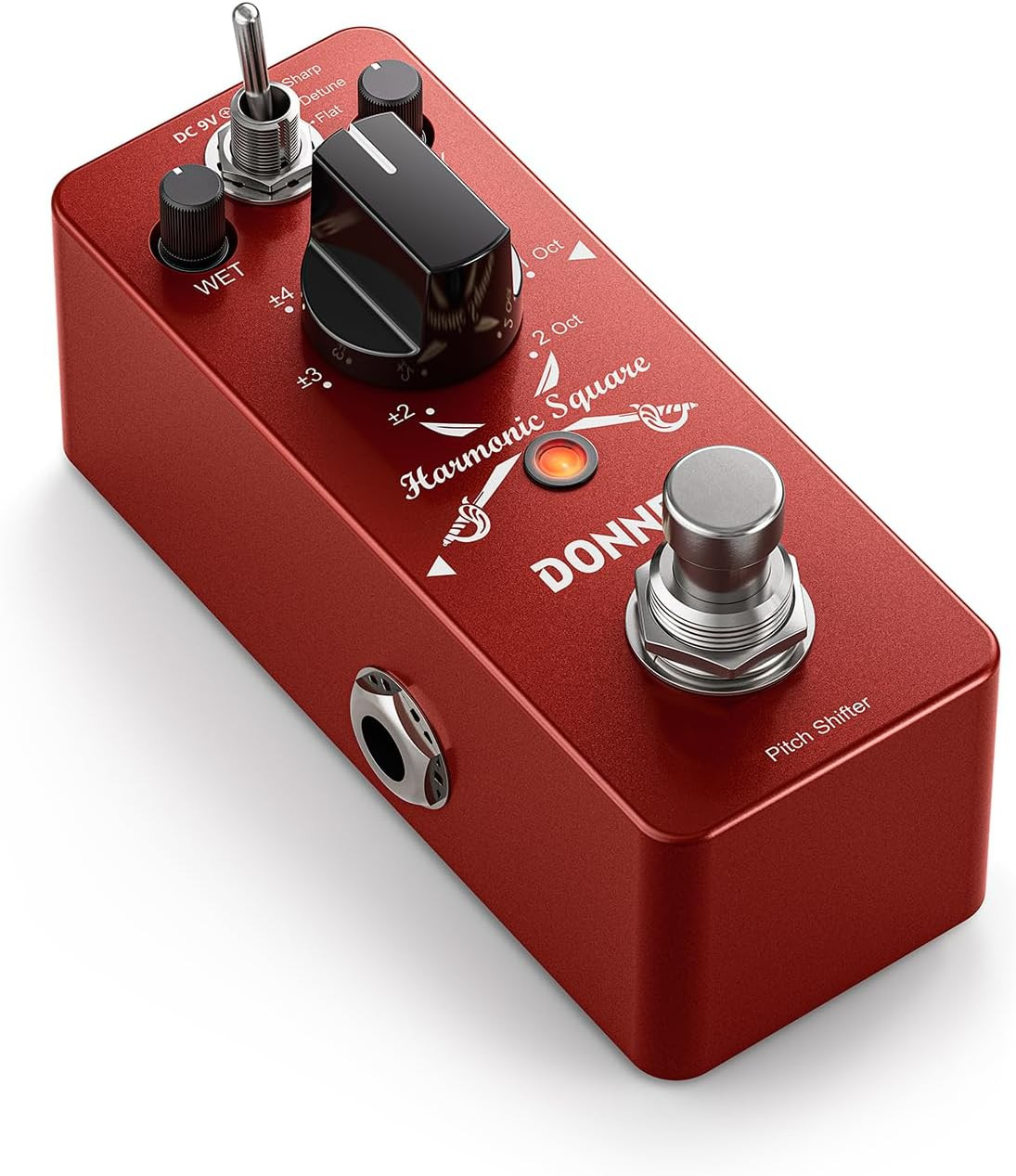 Donner Octave Guitar Pedal, Harmonic Square Digital Mini Red