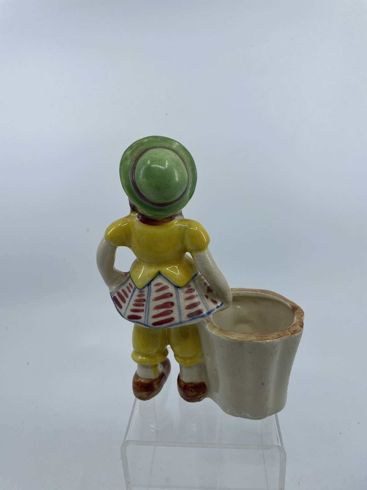 Vintage Planter Girl W/ Dog 6" Occupied Japan Rare Wh5