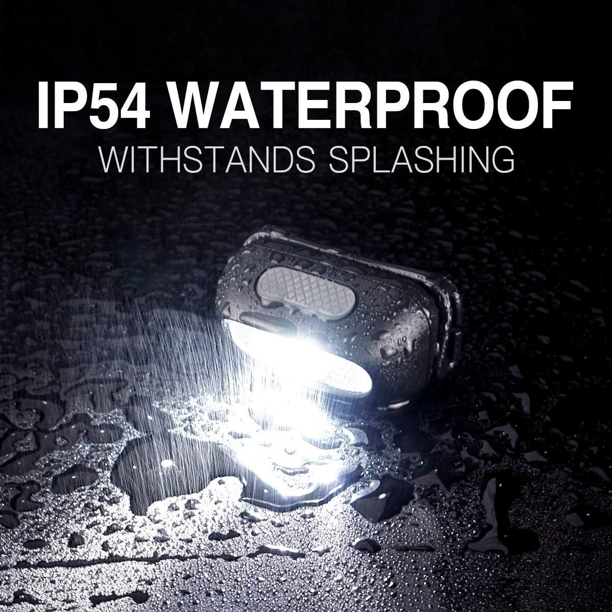 500 Lumen Rechargeable Headlamp, 5 Modes with Red Light Head Lamp, IP54 Water...