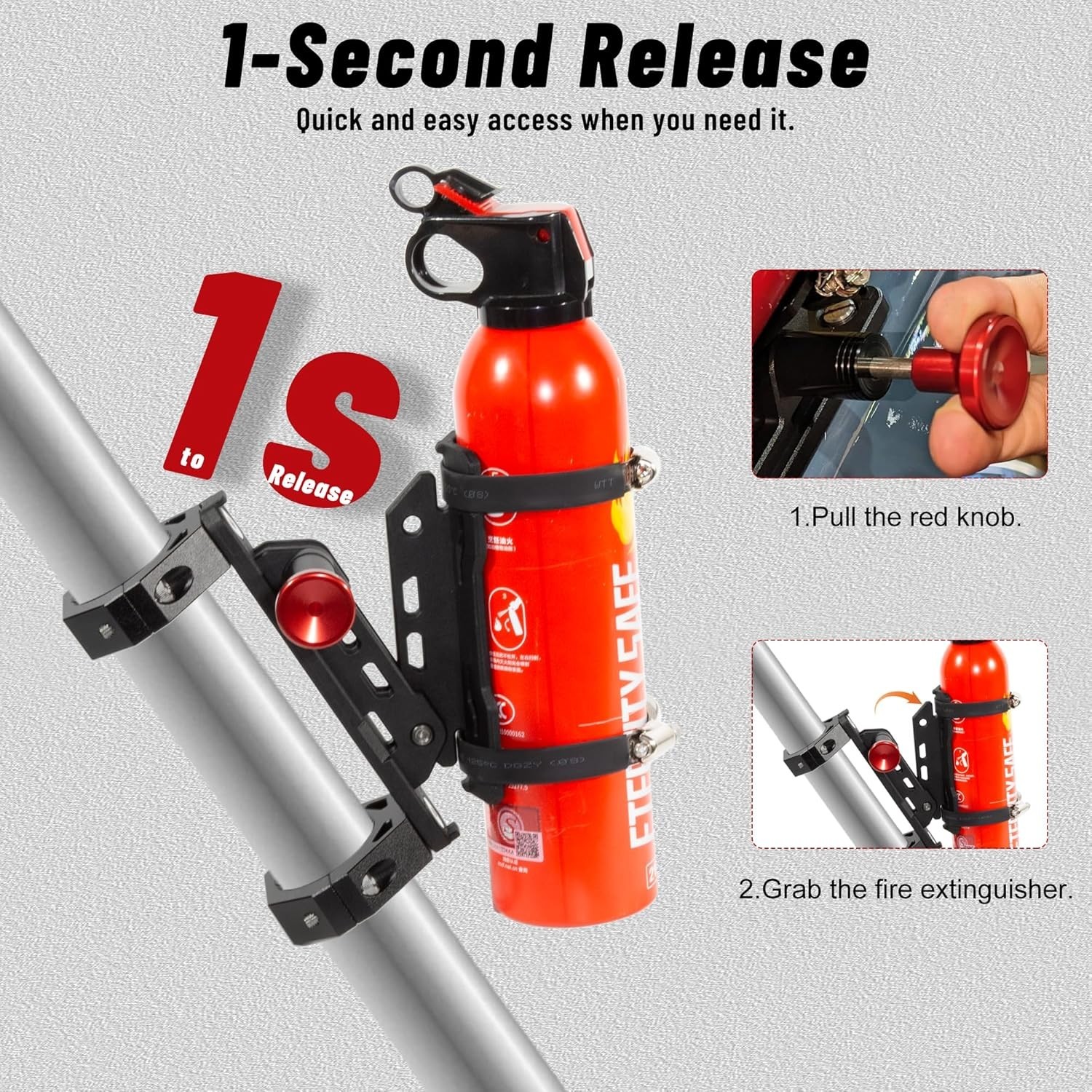UTV Fire Extinguisher with Mount Kits- Quick Release Roll Bar Fire Extinguisher