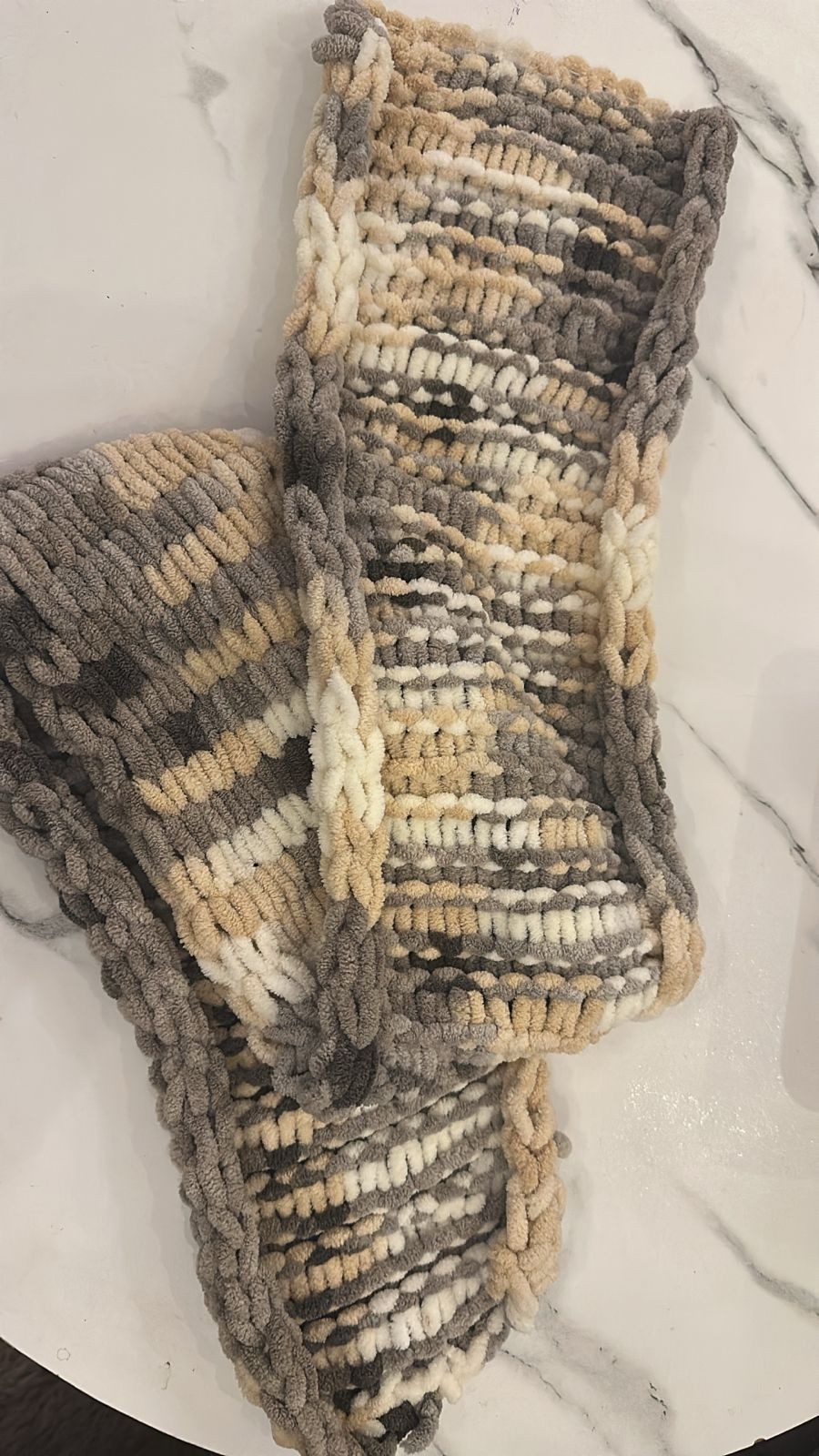 Handmade Chunky Knit Scarf woolوشاح صوف يدوي