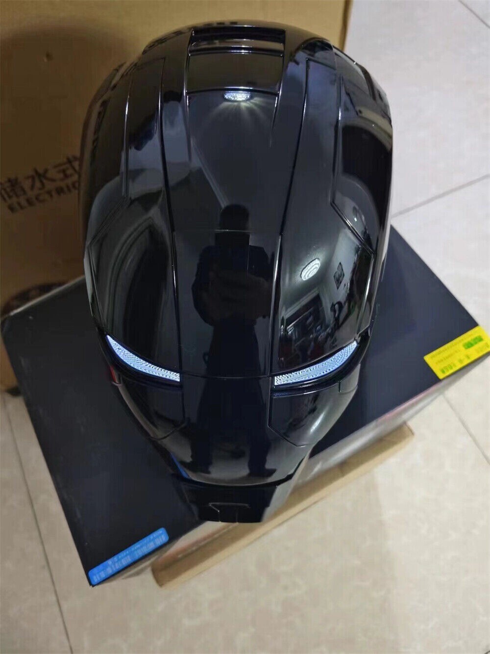 [ All Balck ] AUTOKING Iron Man MK5 Adult Toy Mask Helmet Wearable Voice-control