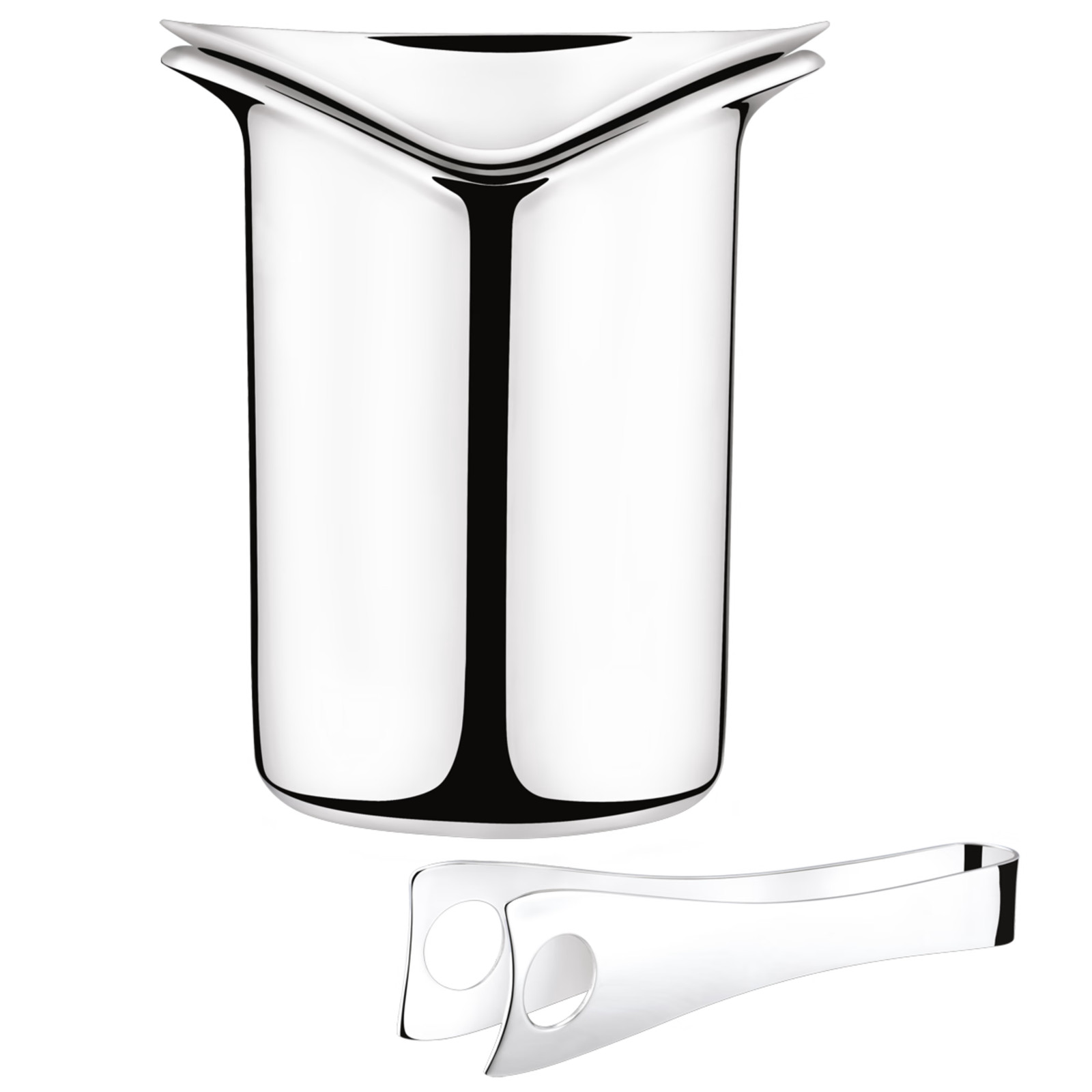 Wine & Bar by Georg Jensen Stainless Steel Ice Bucket with Ice Tongs - Vtg NOS