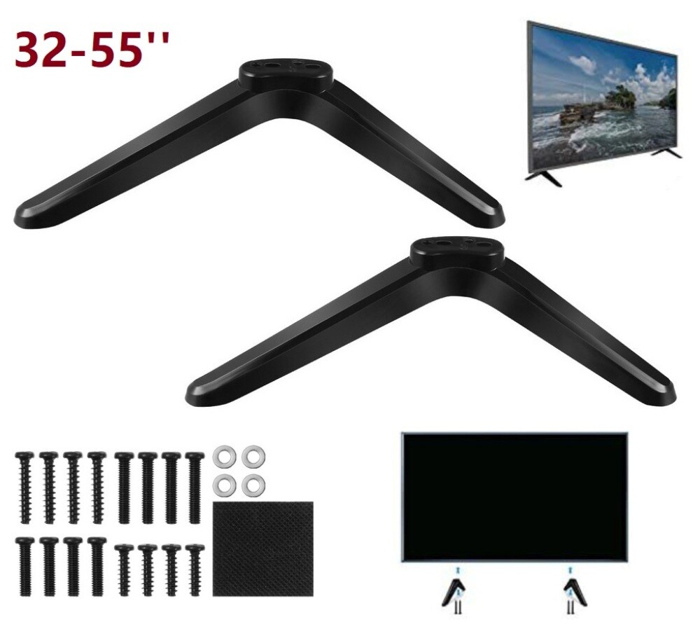 TV Stand Leg TV Base Pedestal Feet Desk Top Pedestal Mount 32-55"
