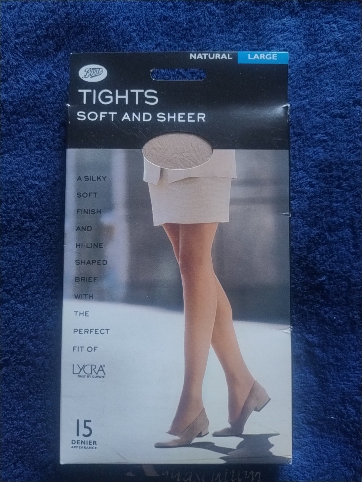Boots 15 Den Soft & Sheer Tights, Size Large in Natural