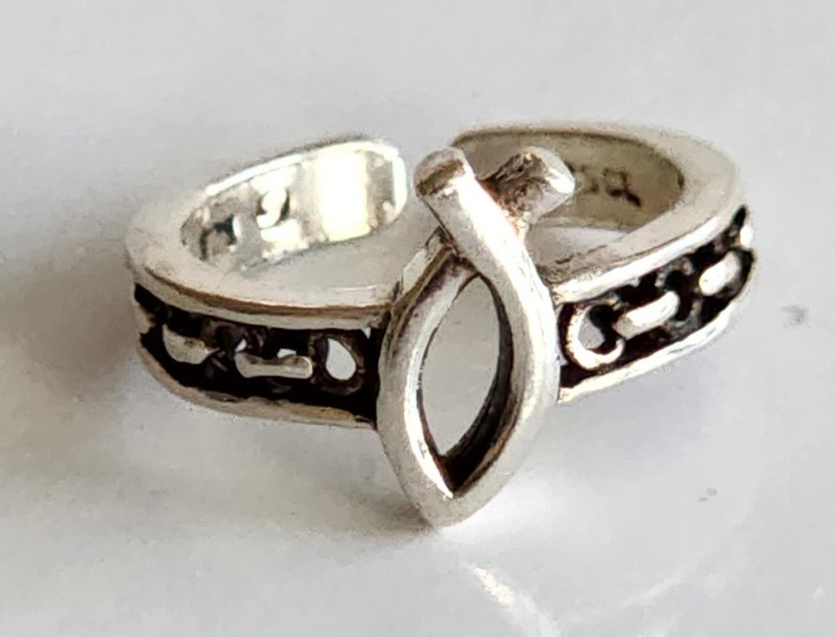 Sterling Silver toe ring, Christian Fish