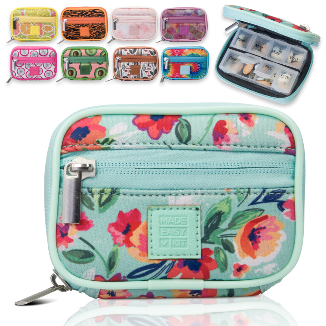 Made Easy Kit Pill Case Medicine Organizer w/ Removable Vitamin Box - 2 Sizes