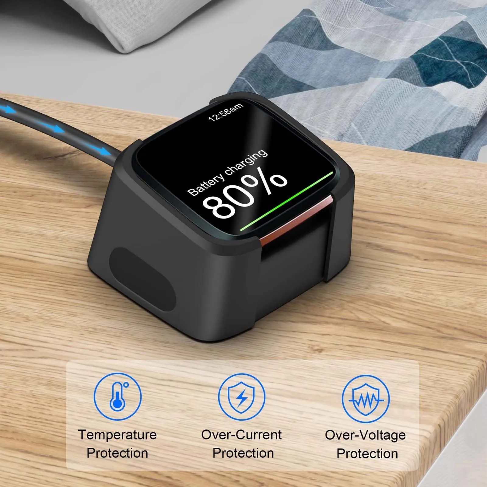 For Fitbit Versa 2 USB Charger Charging Power Dock Cradle Smart Watch