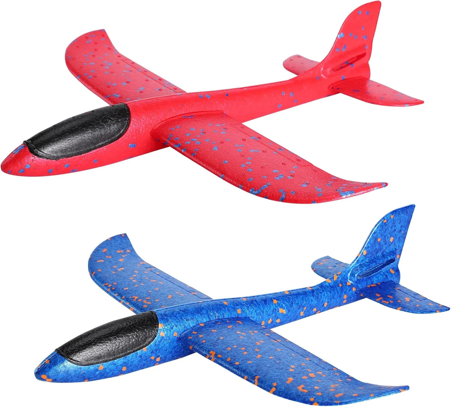GSM Brands Foam Airplane Toys 2 Pack, 17.71 Inch Throwing Glider with Flight Upg