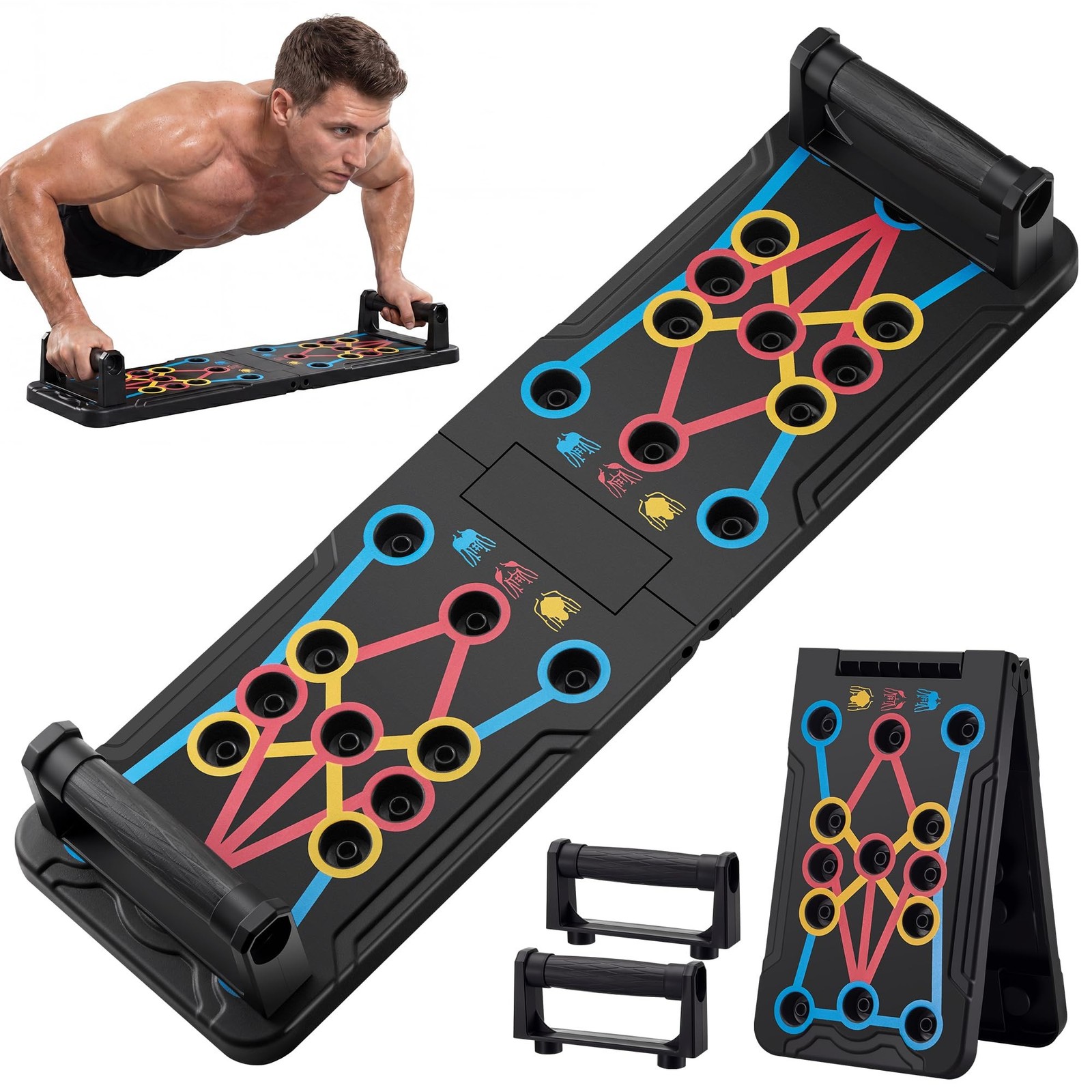 Foldable PushUp Stands Board Fitness,Workout Equipment for Home Gym, Men & Wo...