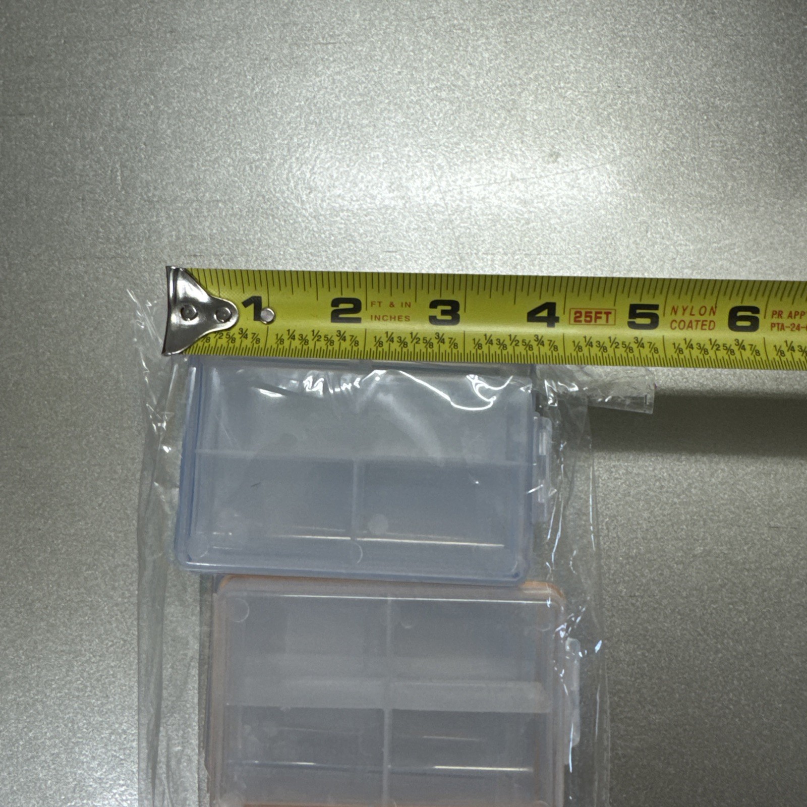 6 Pcs Clear Plastic Organizer Box Case 4 Grids Jewelry Storage Container 3.75”