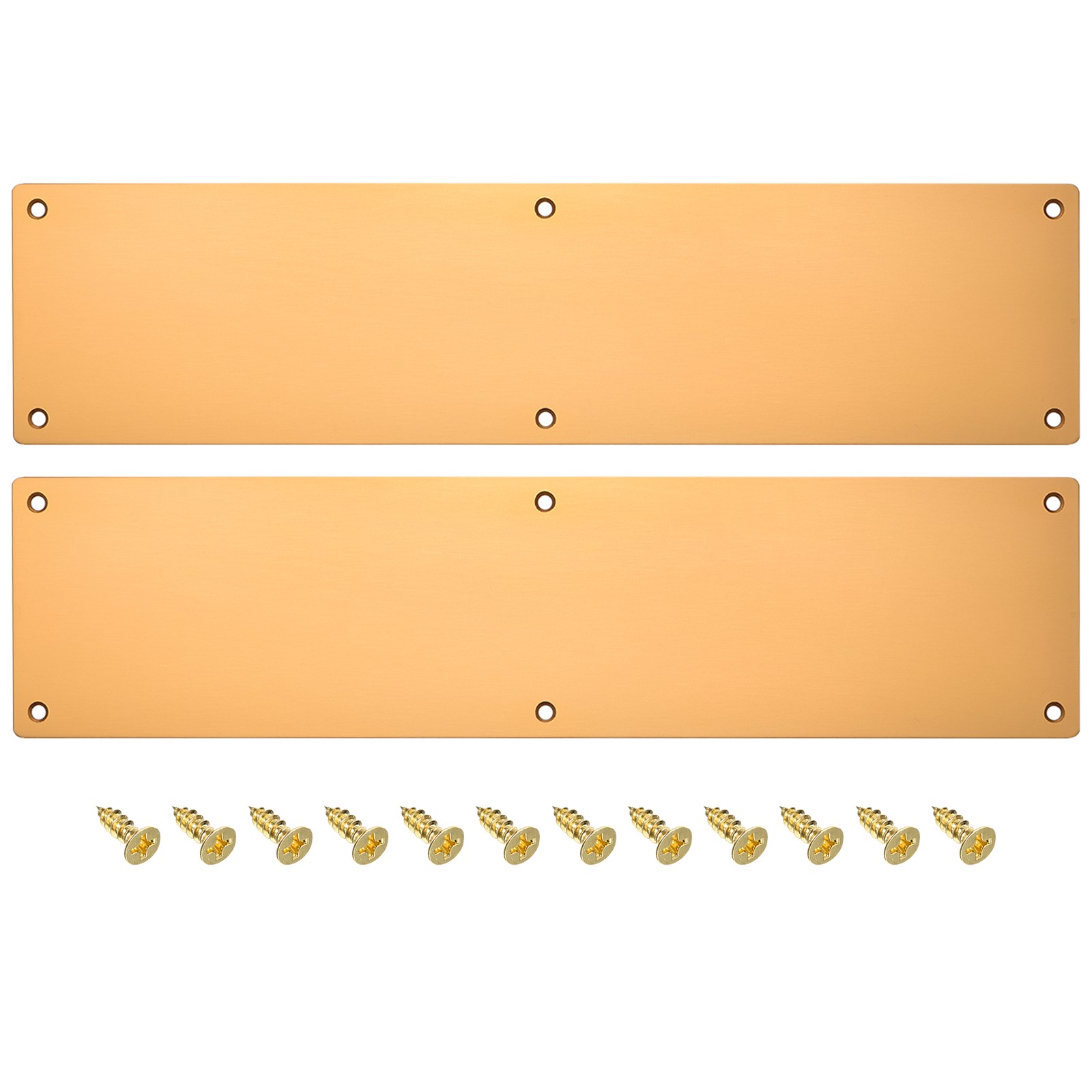 2pcs Door Kick Plate 4 x 16 Inches Aluminum Kick Plate Door Plate Gold
