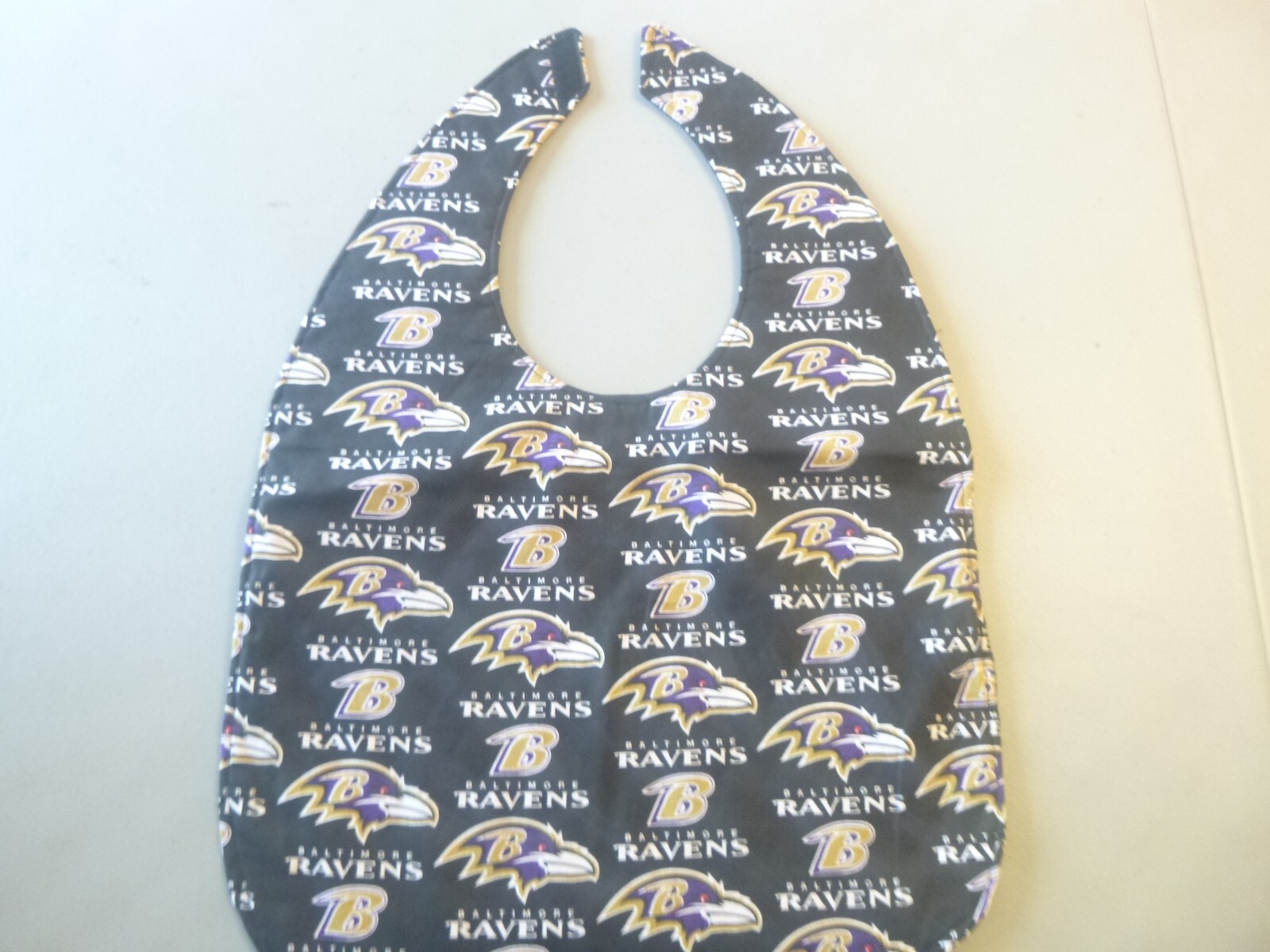Ravens Adult Bib/Clothing Protector double thick with Quilted Diamond Backing
