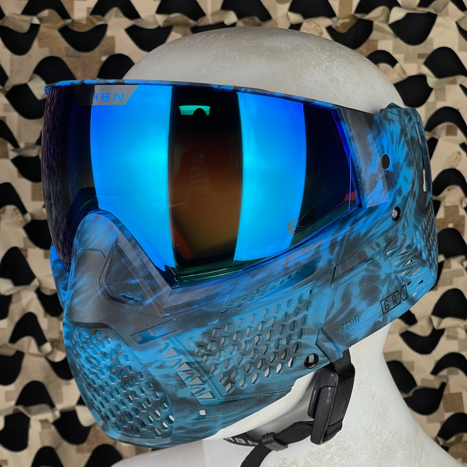 NEW Carbon CRBN Zero GRX Paintball Mask (Less Coverage) - Tie-Dye Lagoon