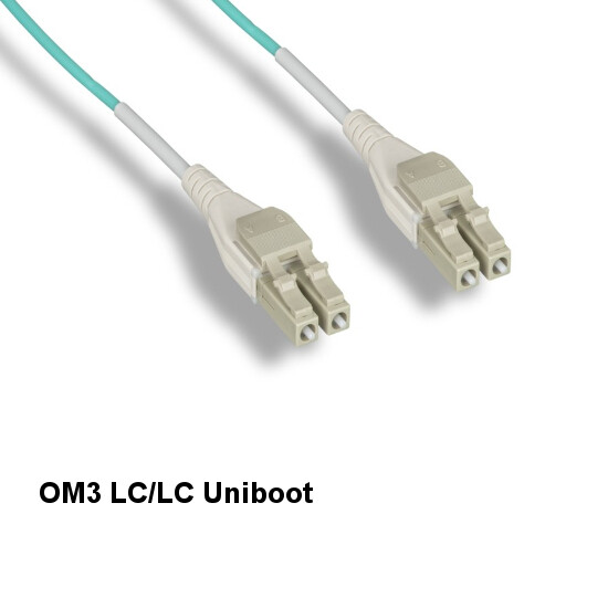 Kentek 16.40ft OM3 LC/LC Uniboot 10Gb Multi-Mode Fiber Cable Duplex 50/125 UPC