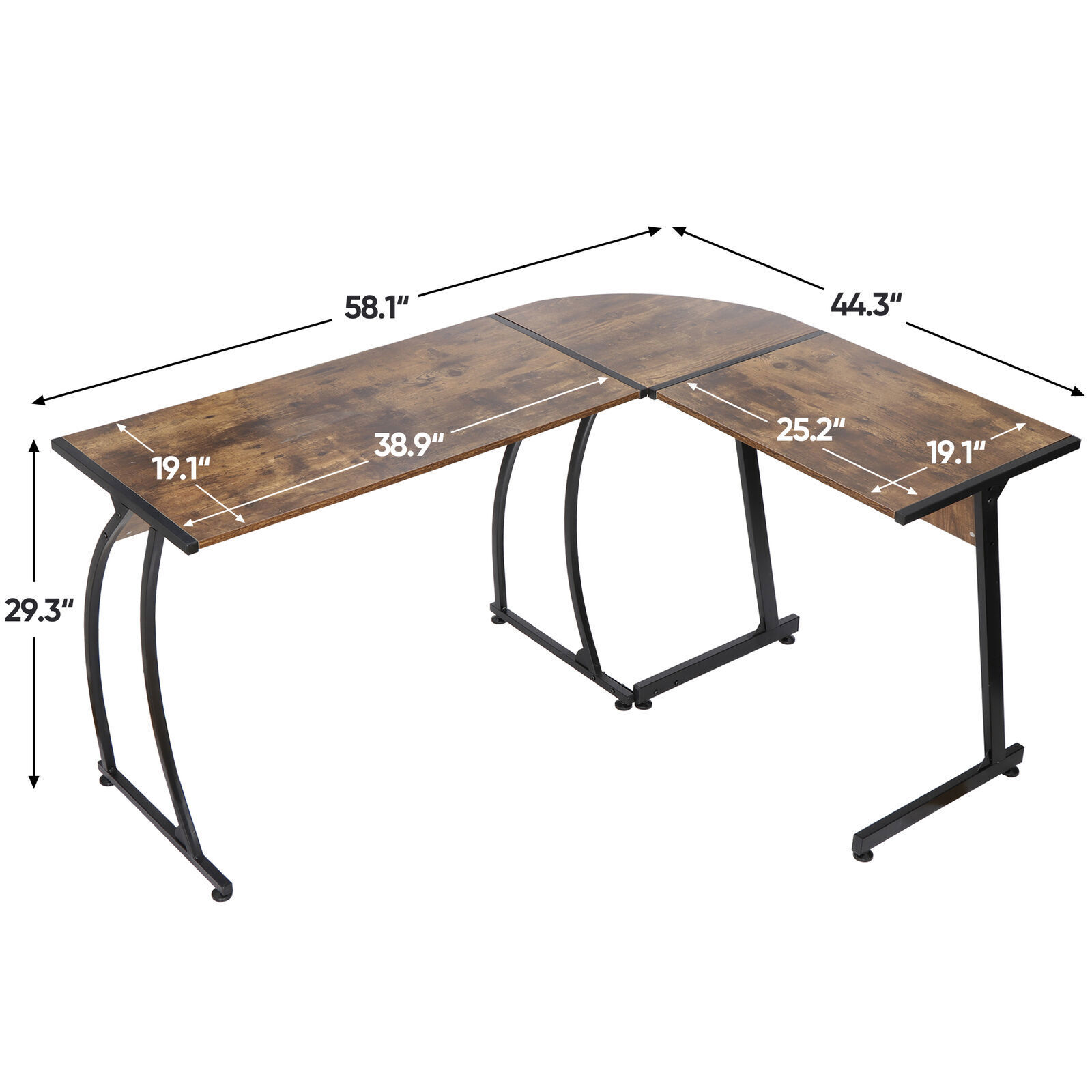 Corner Computer Gaming Laptop Table Workstation L Shaped Desk Home Office