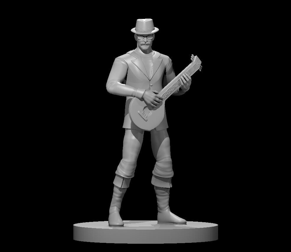Human Male Bard V2 NPC Adventurer 28mm Scale DND D&D Tabletop Mini